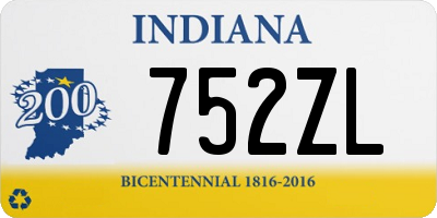 IN license plate 752ZL