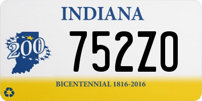 IN license plate 752ZO
