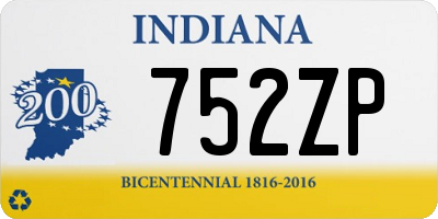 IN license plate 752ZP