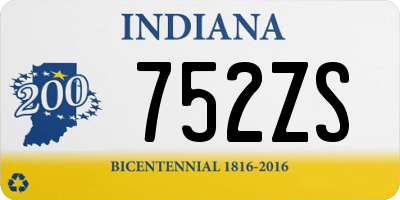 IN license plate 752ZS