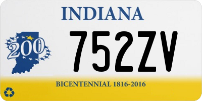 IN license plate 752ZV