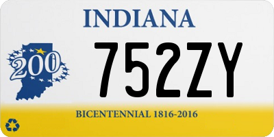 IN license plate 752ZY