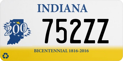 IN license plate 752ZZ
