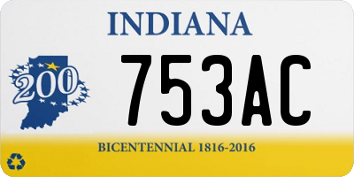 IN license plate 753AC