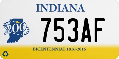 IN license plate 753AF