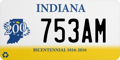 IN license plate 753AM