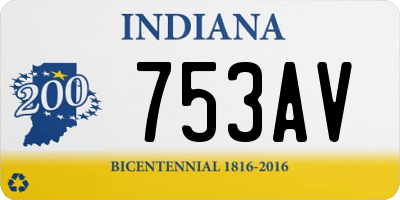 IN license plate 753AV