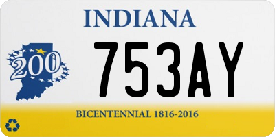 IN license plate 753AY