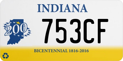 IN license plate 753CF