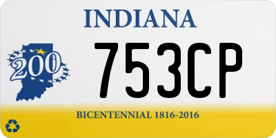 IN license plate 753CP