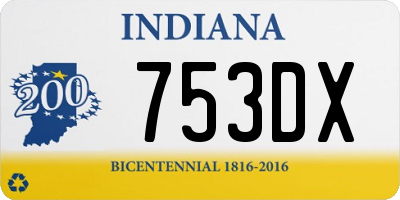 IN license plate 753DX