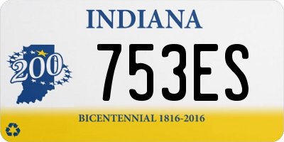 IN license plate 753ES