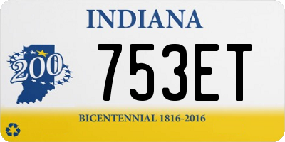 IN license plate 753ET