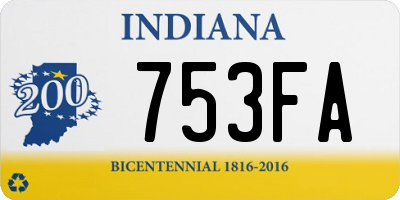 IN license plate 753FA