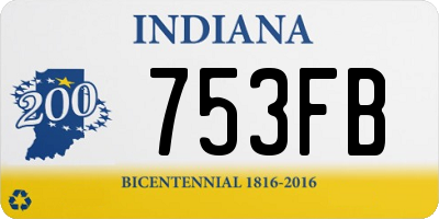 IN license plate 753FB