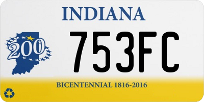 IN license plate 753FC