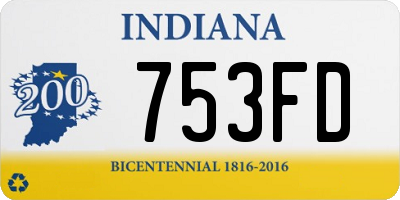 IN license plate 753FD