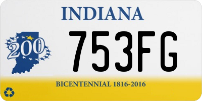 IN license plate 753FG