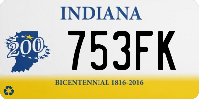 IN license plate 753FK