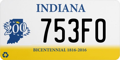 IN license plate 753FO