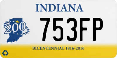 IN license plate 753FP