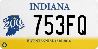 IN license plate 753FQ