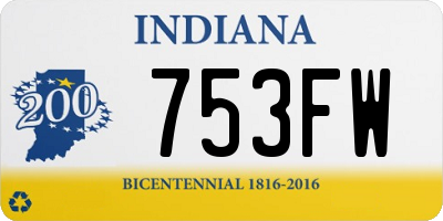 IN license plate 753FW