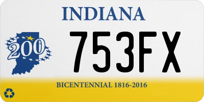 IN license plate 753FX