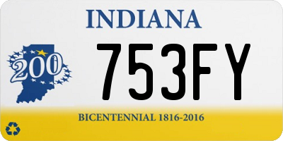 IN license plate 753FY