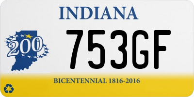IN license plate 753GF