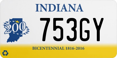 IN license plate 753GY