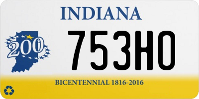 IN license plate 753HO