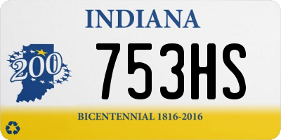 IN license plate 753HS