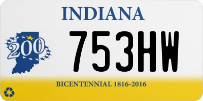 IN license plate 753HW