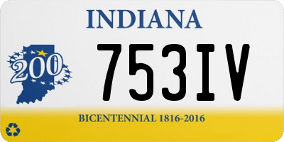 IN license plate 753IV