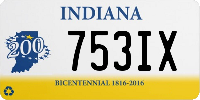 IN license plate 753IX