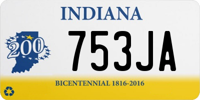 IN license plate 753JA