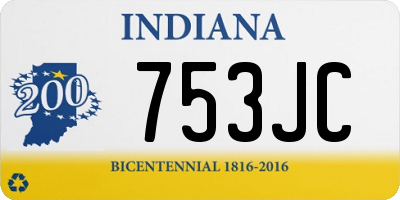 IN license plate 753JC