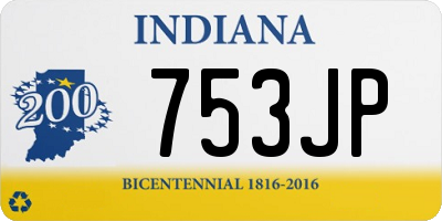 IN license plate 753JP