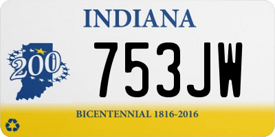 IN license plate 753JW