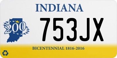 IN license plate 753JX