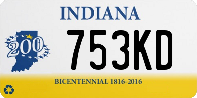 IN license plate 753KD