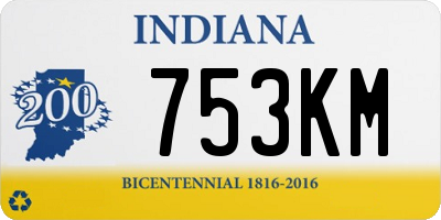 IN license plate 753KM