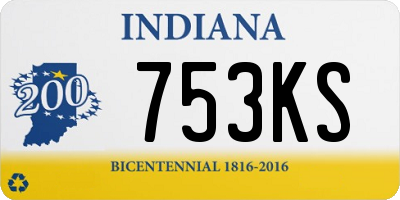 IN license plate 753KS