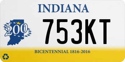 IN license plate 753KT