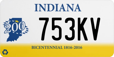 IN license plate 753KV