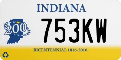 IN license plate 753KW
