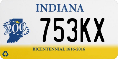 IN license plate 753KX