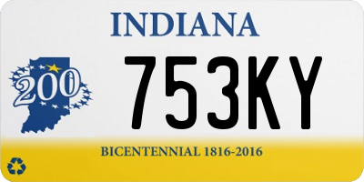 IN license plate 753KY