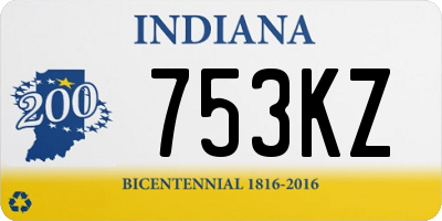 IN license plate 753KZ